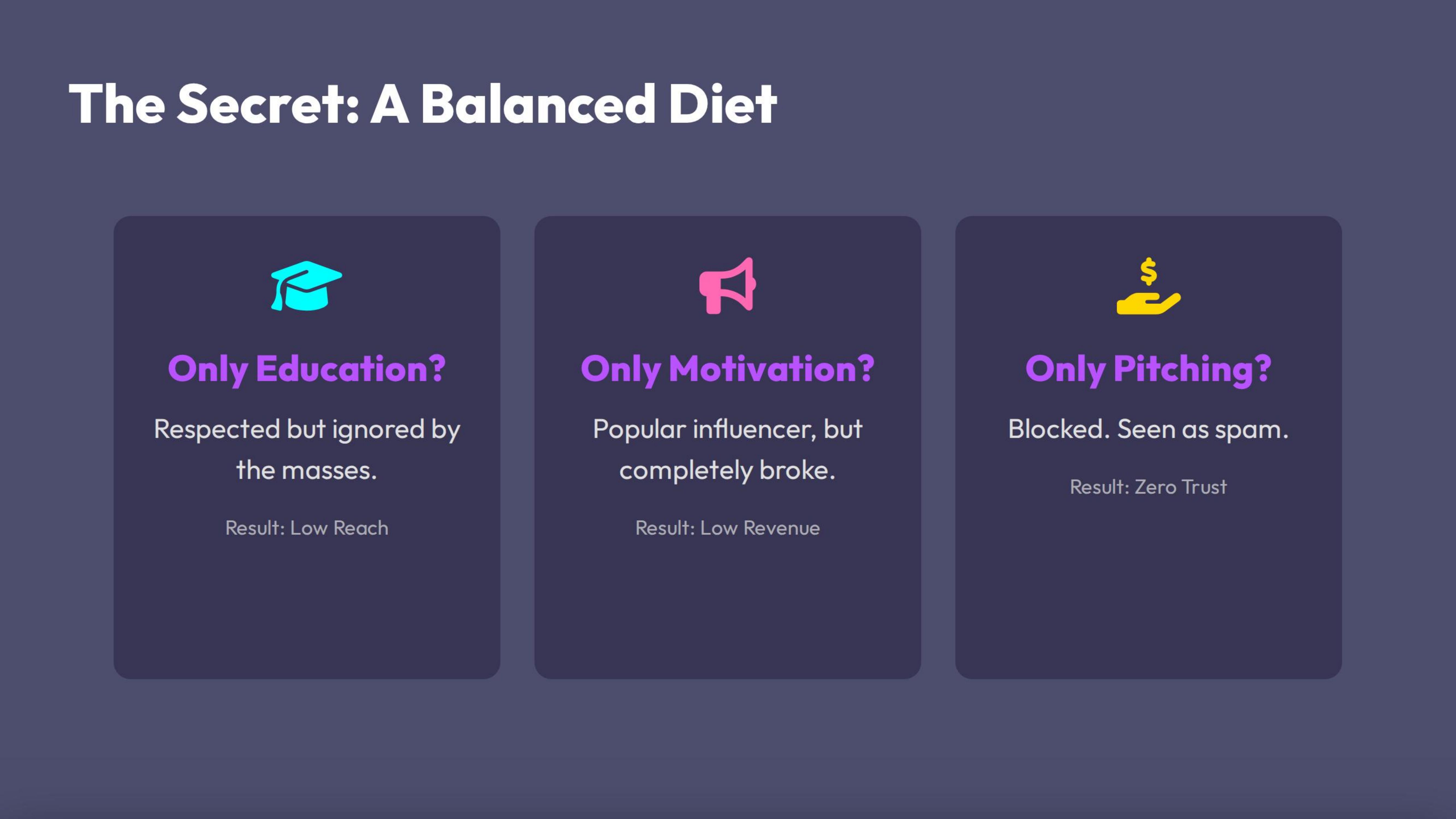 The Secret: A Balanced Diet