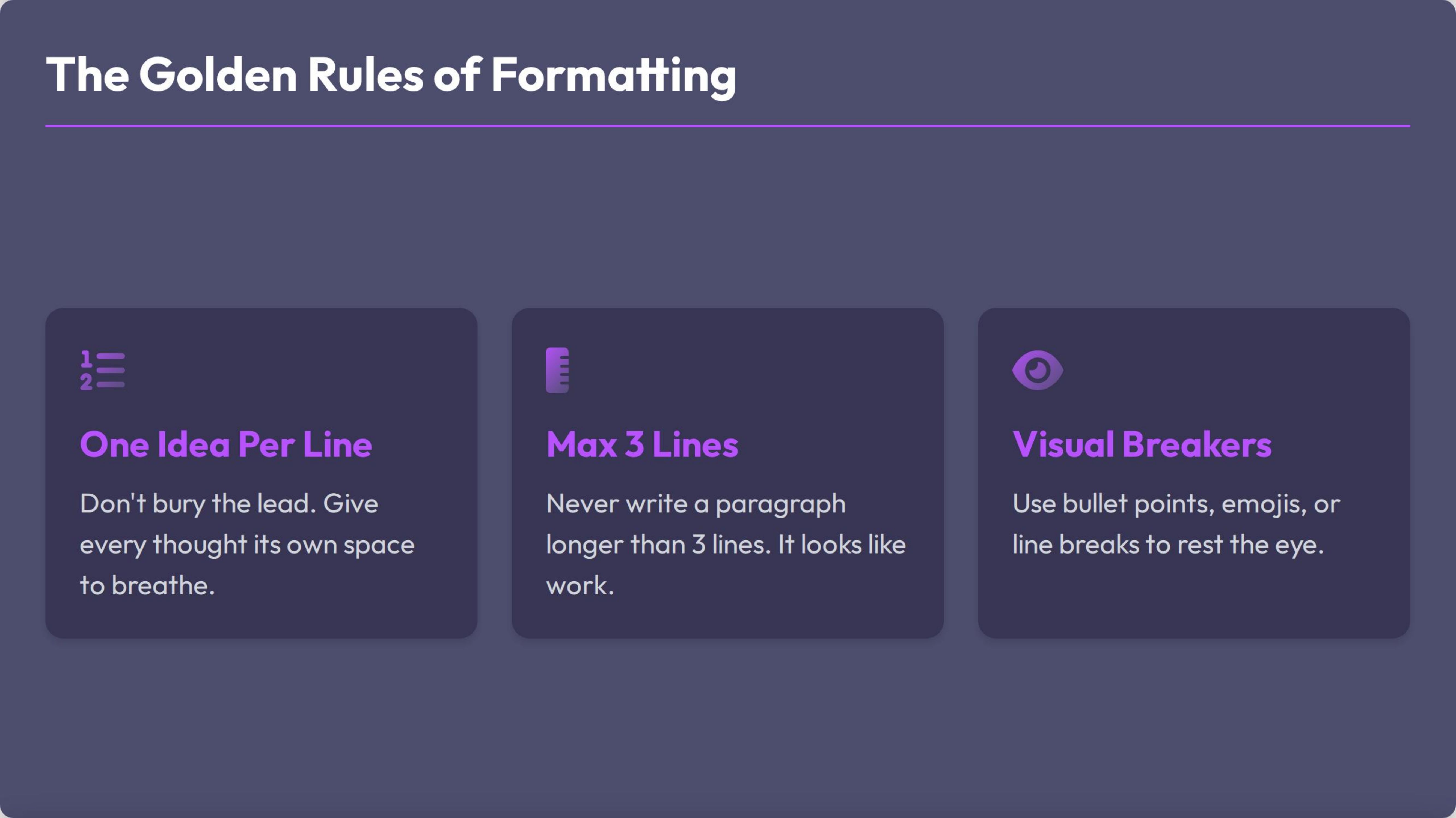 The Golden Rules of Formatting