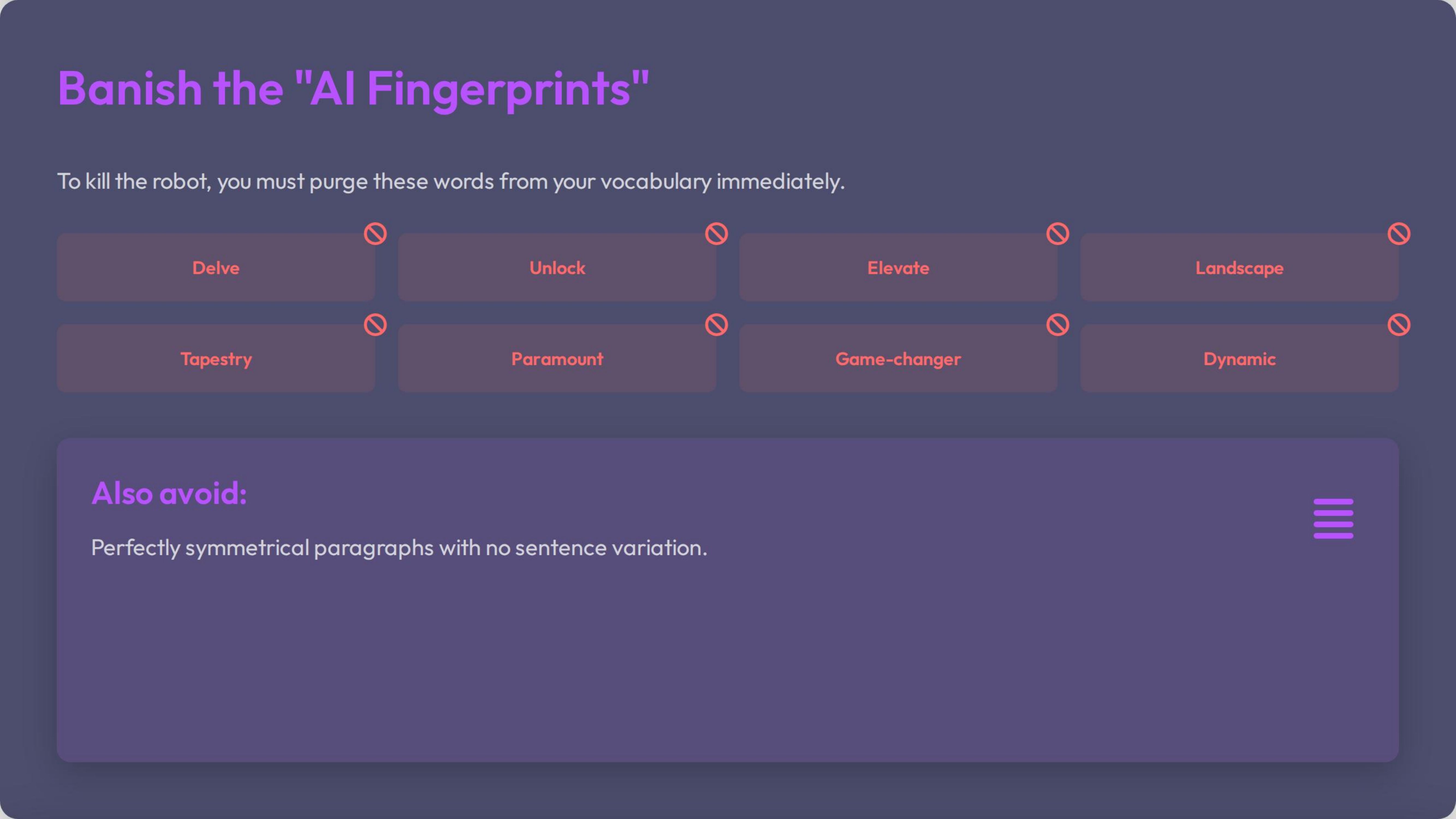 Banish The Al Fingerprints