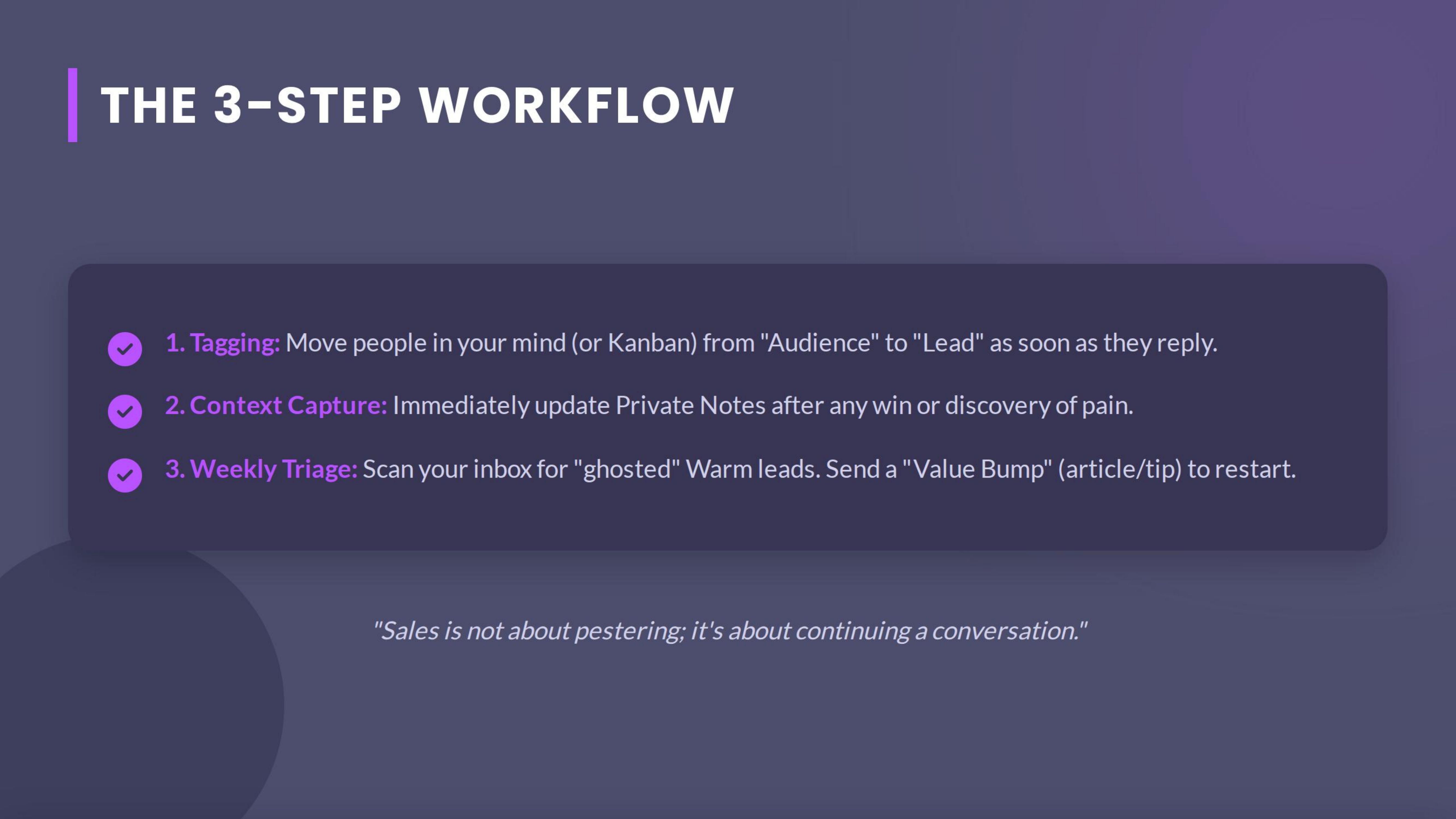 The 3step Workflow Rv