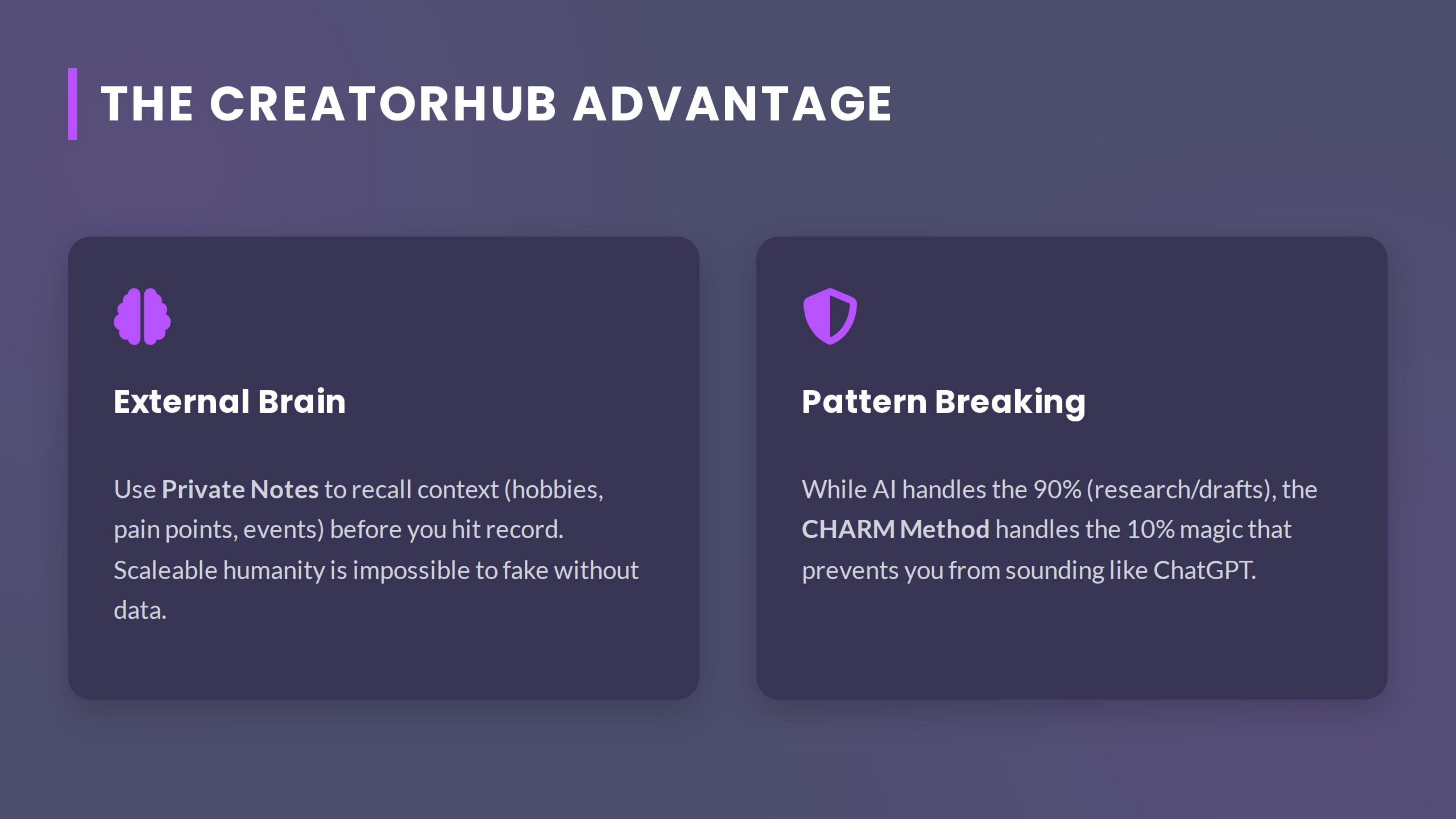 The Creatorhub Advantage External