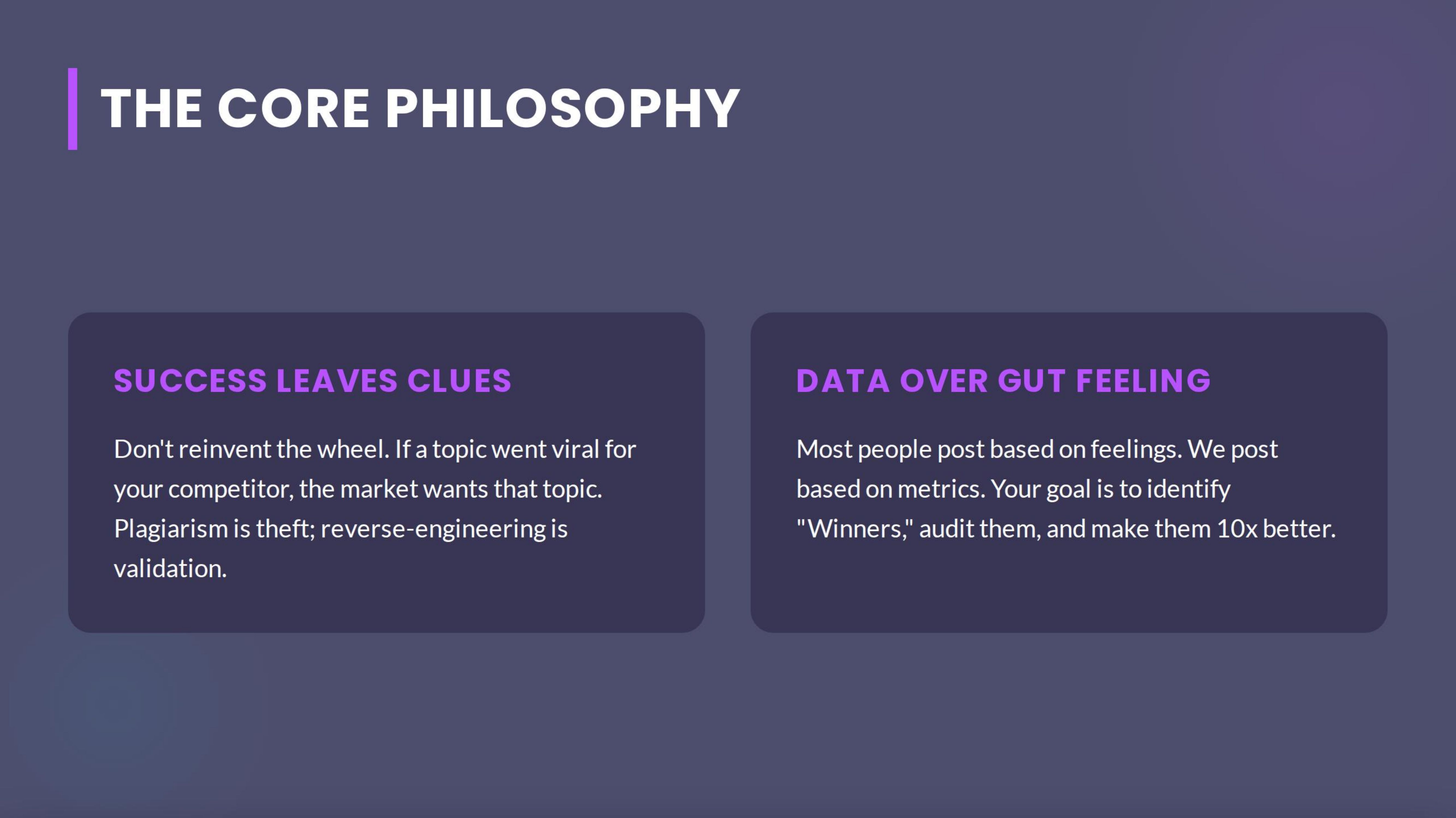 The Core Philosophy Success