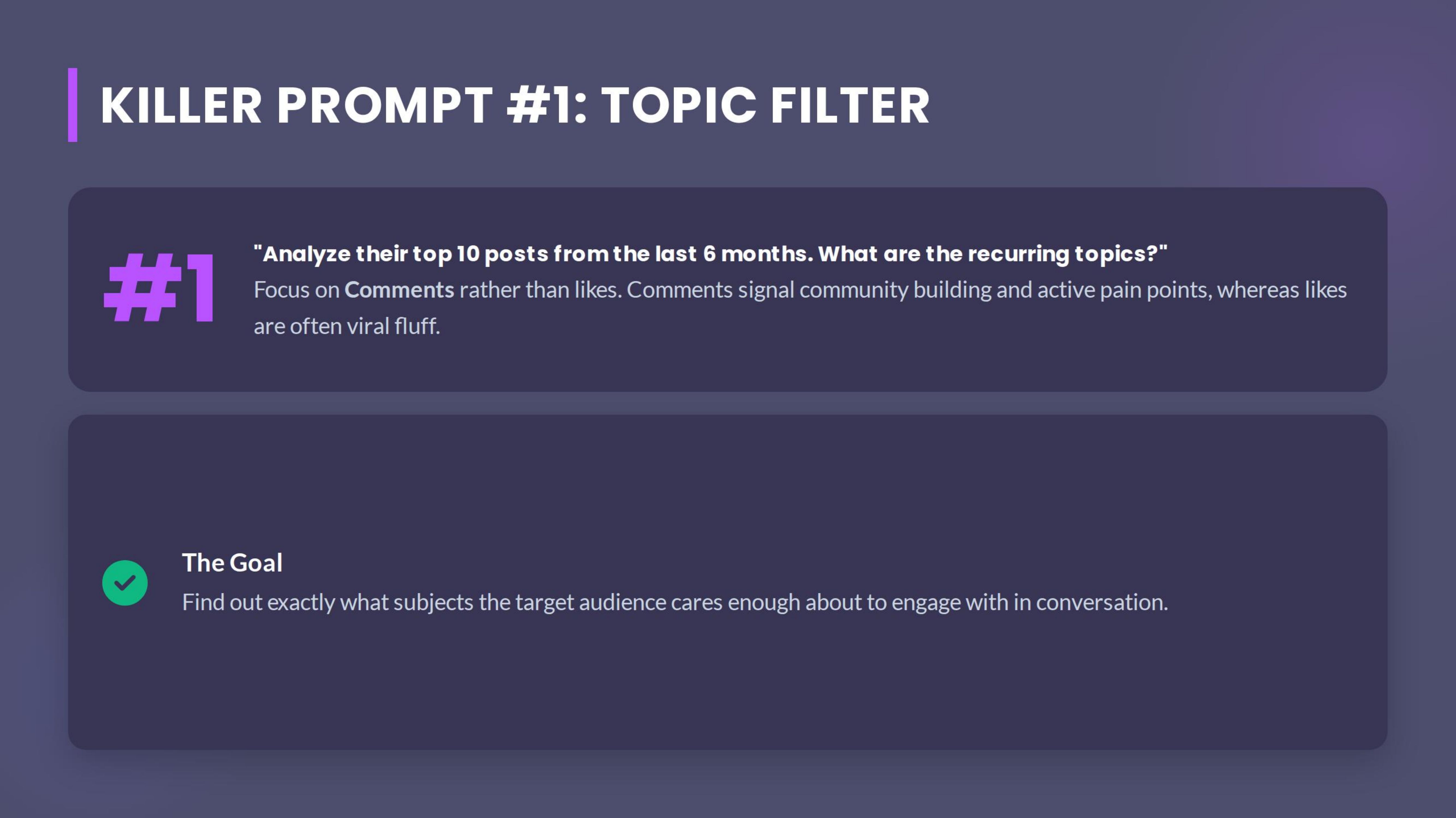 Killer Prompt 1 Topic