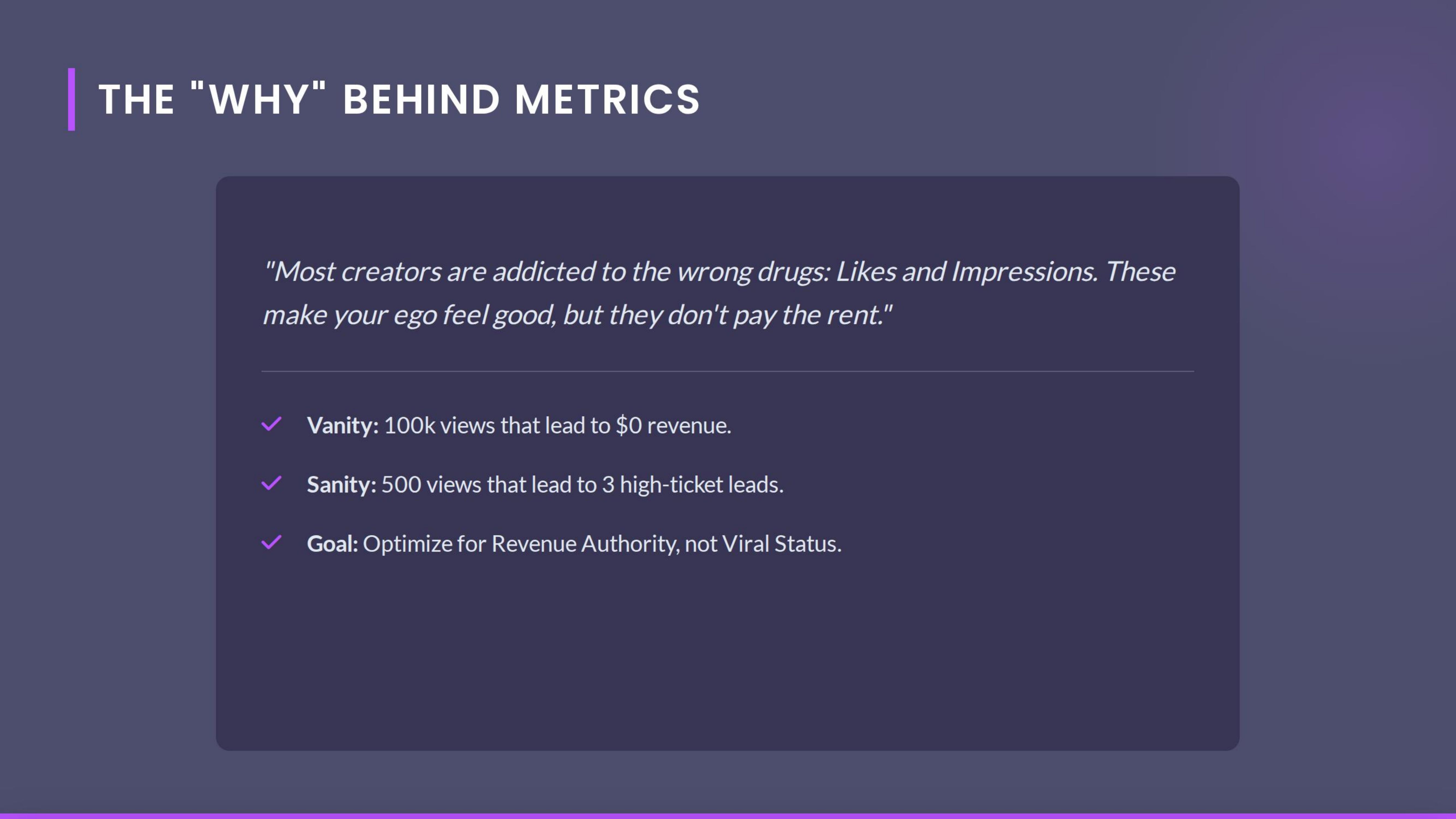 The Why Behind Metrics