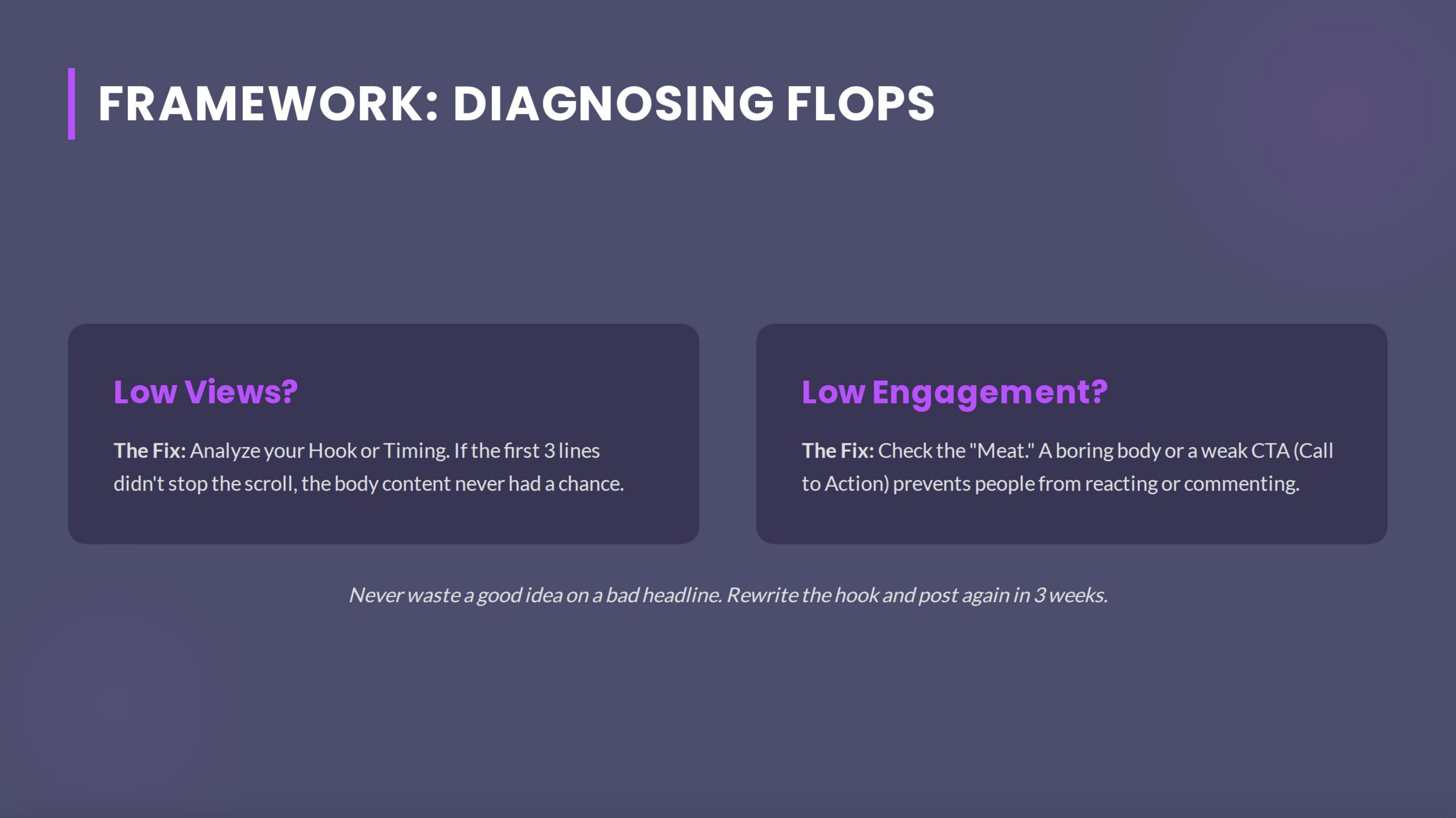 Framework Diagnosing Flops Low