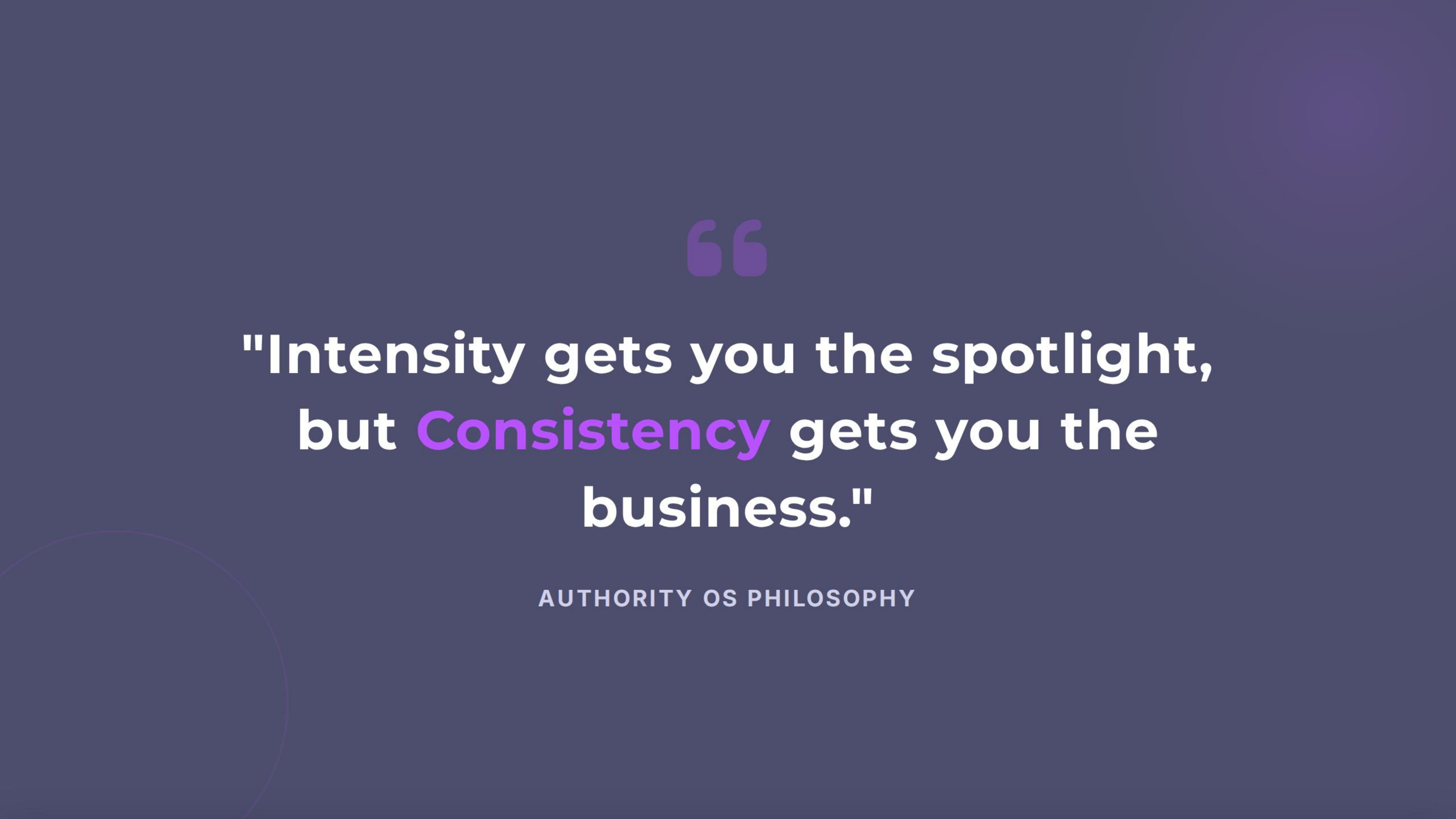 Intensity Gets You The