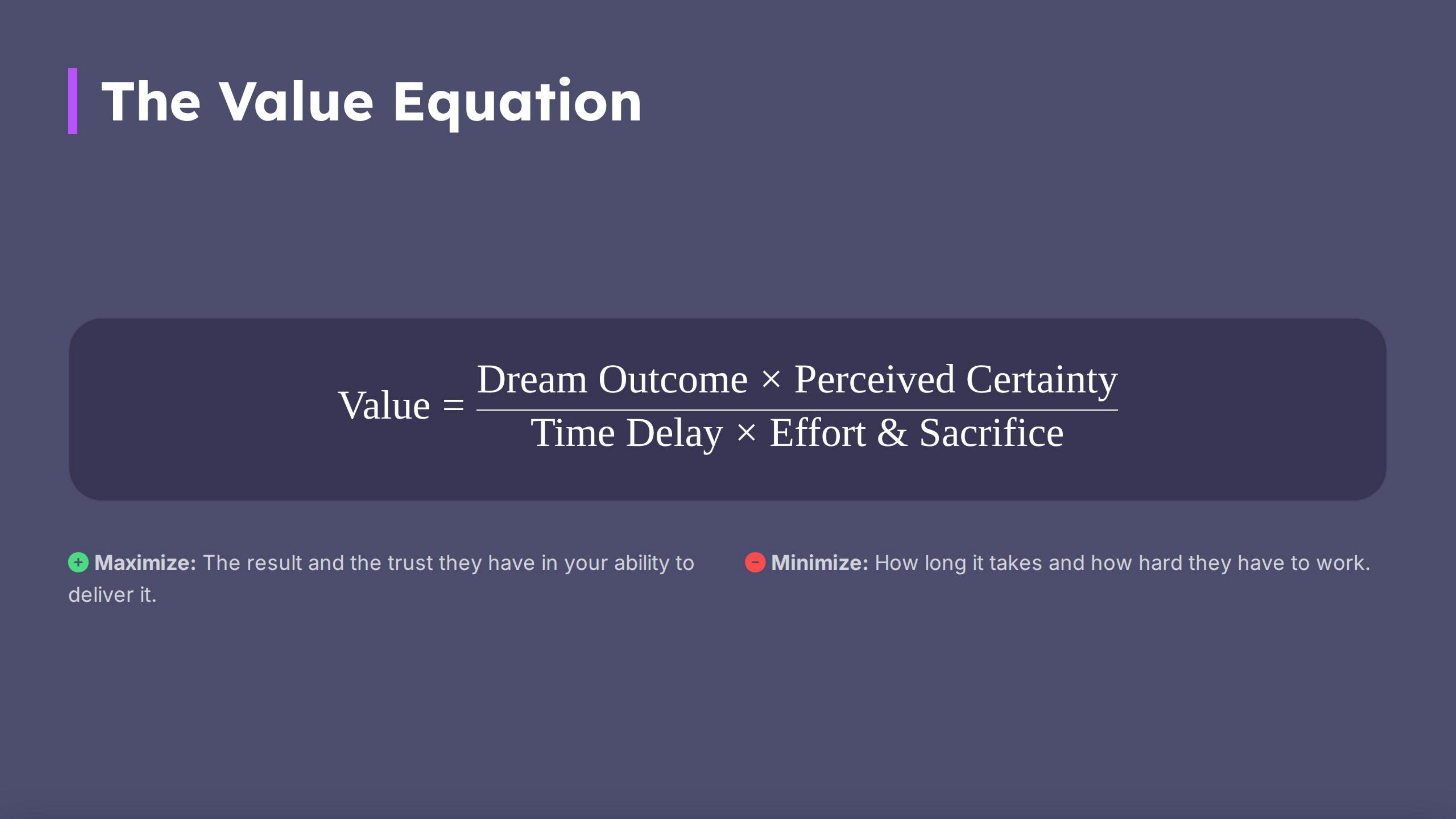 The Value Equation